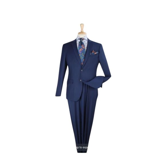 APOLLO KING MEN'S 2 PIECE MODERN FIT FRENCH BLUE EXECUTIVE SUIT. 5604 - Picture 2 of 2